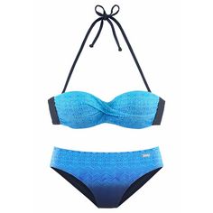 Lascana Bügel-Bandeau-Bikini Bikini Set Damen blau