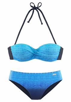 Lascana Bügel-Bandeau-Bikini Bikini Set Damen blau