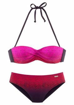 Lascana Bügel-Bandeau-Bikini Bikini Set Damen rot