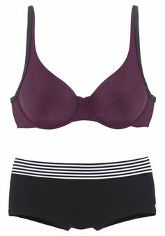 S.OLIVER Bügel-Bikini Bikini Set Damen schwarz-bordeaux