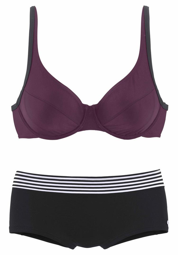S.OLIVER S.OLIVER B&uuml;gel-Bikini Bikini Set Damen - schwarz- bordeaux - 0 | SportScheck