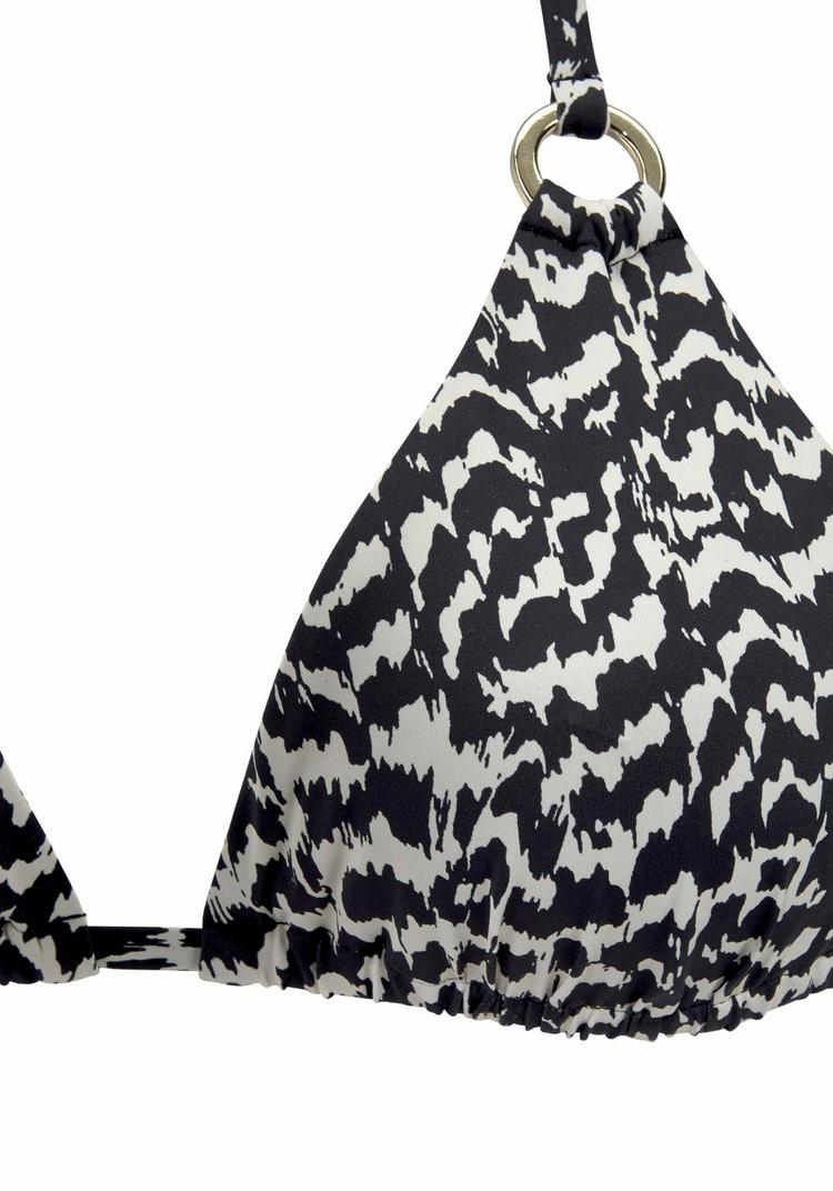 Lascana Lascana Triangel-Bikini-Top Bikini Oberteil Damen - schwarz-creme - 0 | SportScheck