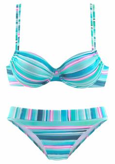 VENICE BEACH Bügel-Bikini Bikini Set Damen türkis-gestreift