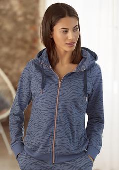 Rückansicht von Lascana Kapuzensweatjacke Sweatjacke Damen marine