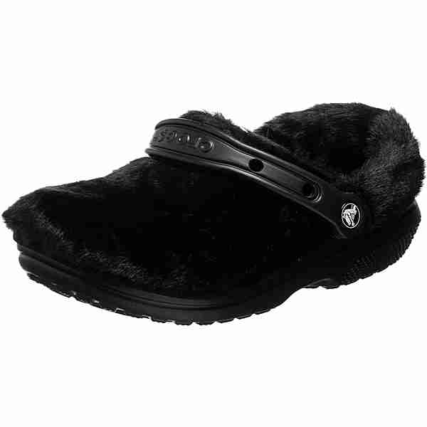 Crocs Classic Fur Sure Hausschuhe Damen schwarz
