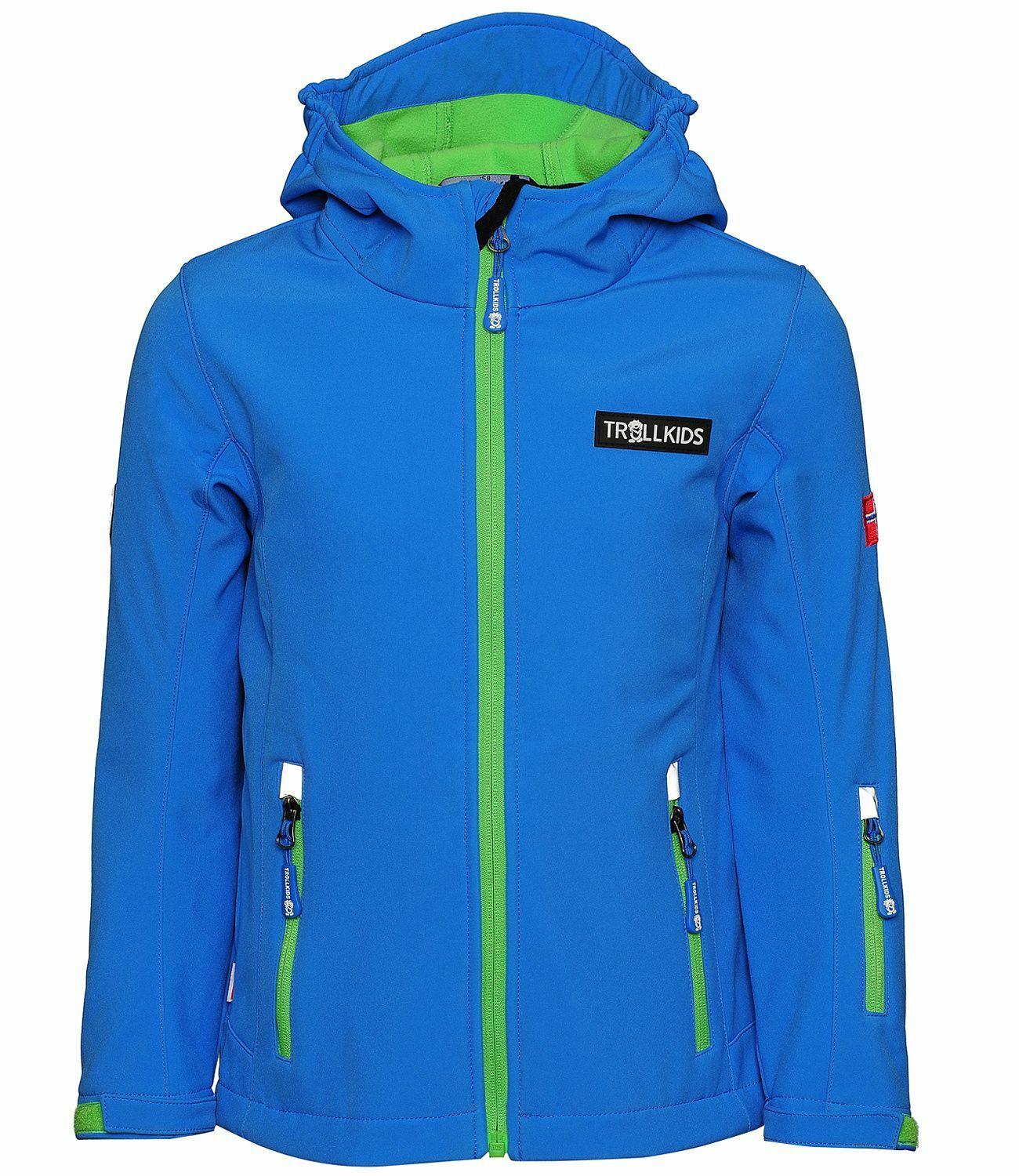 Trollkids Oslofjord Softshelljacke Kinder - Mittelblau/Gr&uuml;n