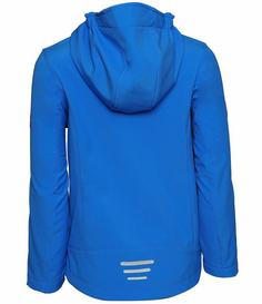 Rückansicht von Trollkids Oslofjord Softshelljacke Kinder Mittelblau/Grün