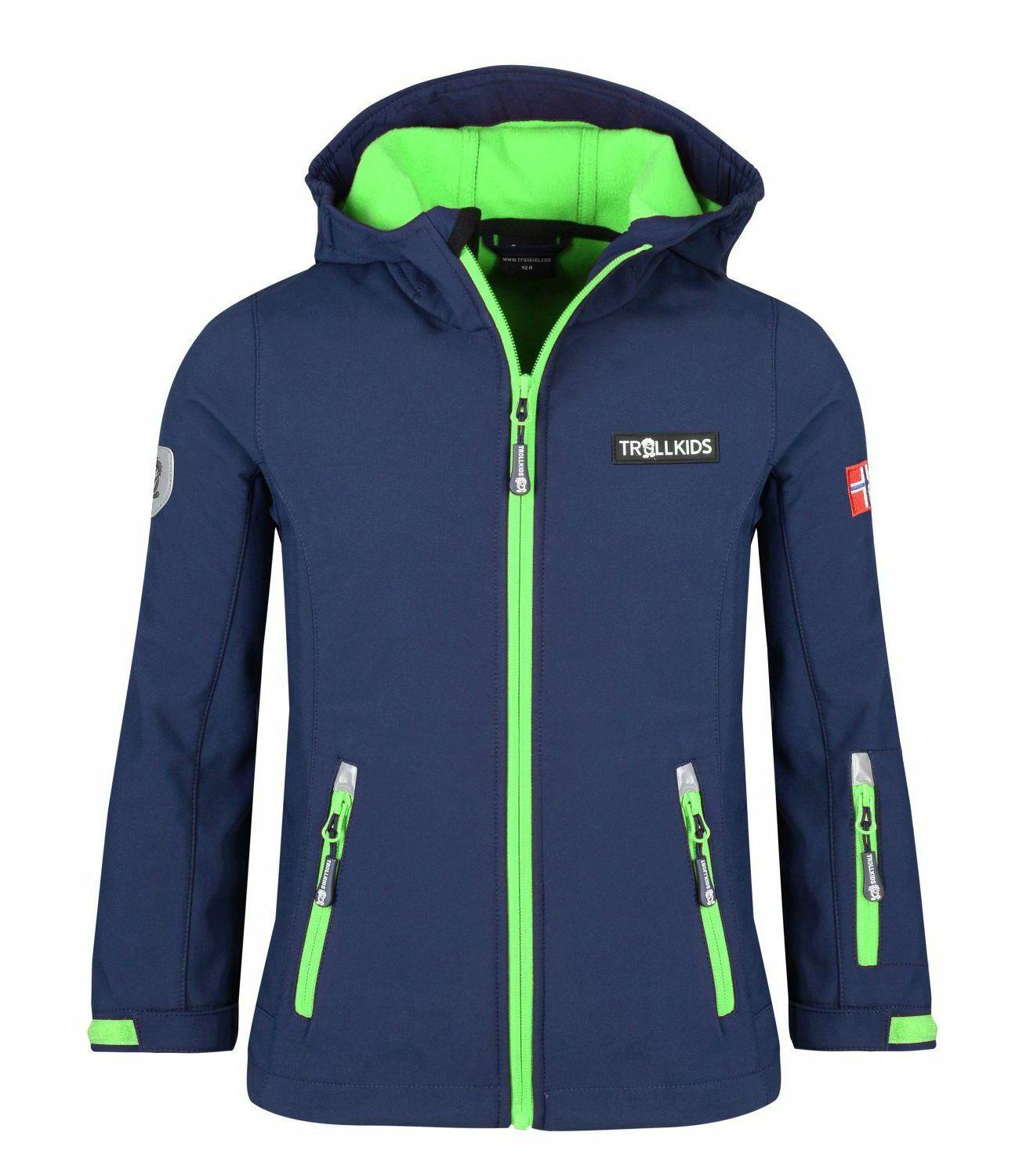 Trollkids Oslofjord Softshelljacke Kinder - Marineblau / Hellgr&uuml;n