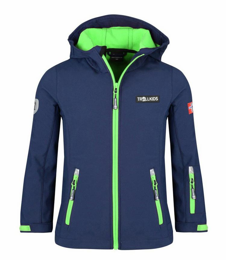 Trollkids Trollkids Oslofjord Softshelljacke Kinder - Marineblau / Hellgr&uuml;n - 0 | SportScheck