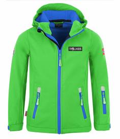 Trollkids Oslofjord Softshelljacke Kinder Hellgrün / Mittelblau