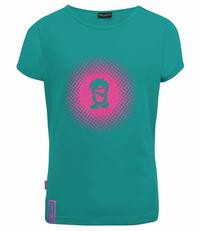 Trollkids Logo T-Shirt M&auml;dchen - Smaragdgr&uuml;n / Rubinrot