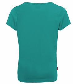 Rückansicht von Trollkids Logo T-Shirt Kinder Smaragdgrün / Rubinrot