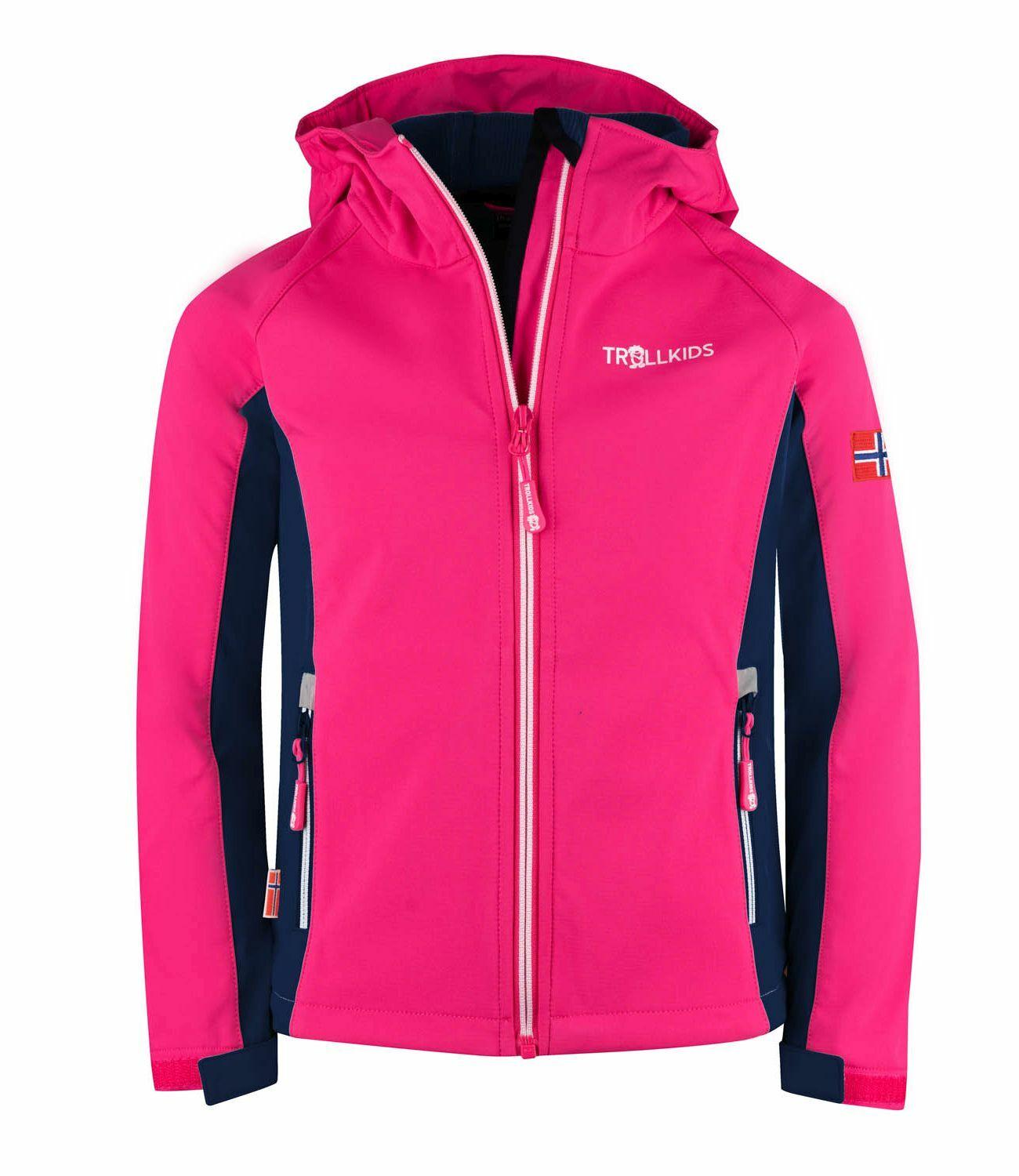 Trollkids Kristiansand Softshelljacke Kinder - Marineblau / Pink
