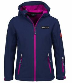 Trollkids Oslofjord Softshelljacke Kinder Marineblau/Magenta