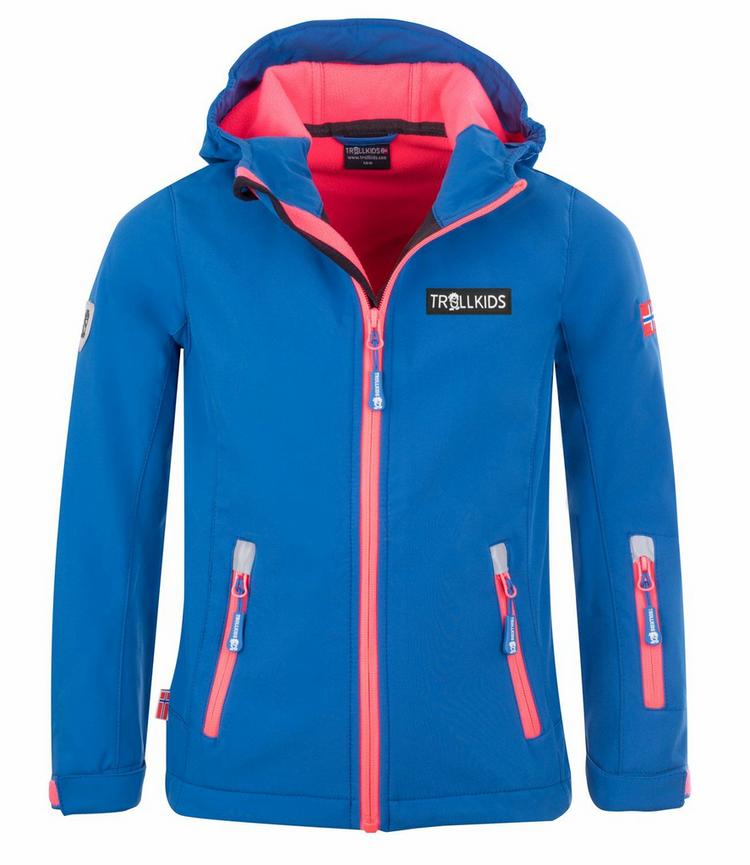 Trollkids Trollkids Oslofjord Softshelljacke M&auml;dchen - Mitternachtsblau / Coral - 0 | SportScheck