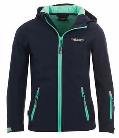 Trollkids Oslofjord Softshelljacke Kinder Marineblau/Türkis