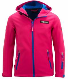 Trollkids Oslofjord Softshelljacke Kinder Himbeere/Blau