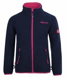 Trollkids Oppdal XT Fleecejacke Kinder Marineblau / Magenta