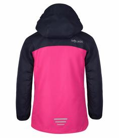 Rückansicht von Trollkids Nusfjord Regenjacke Kinder Marineblau / Magenta