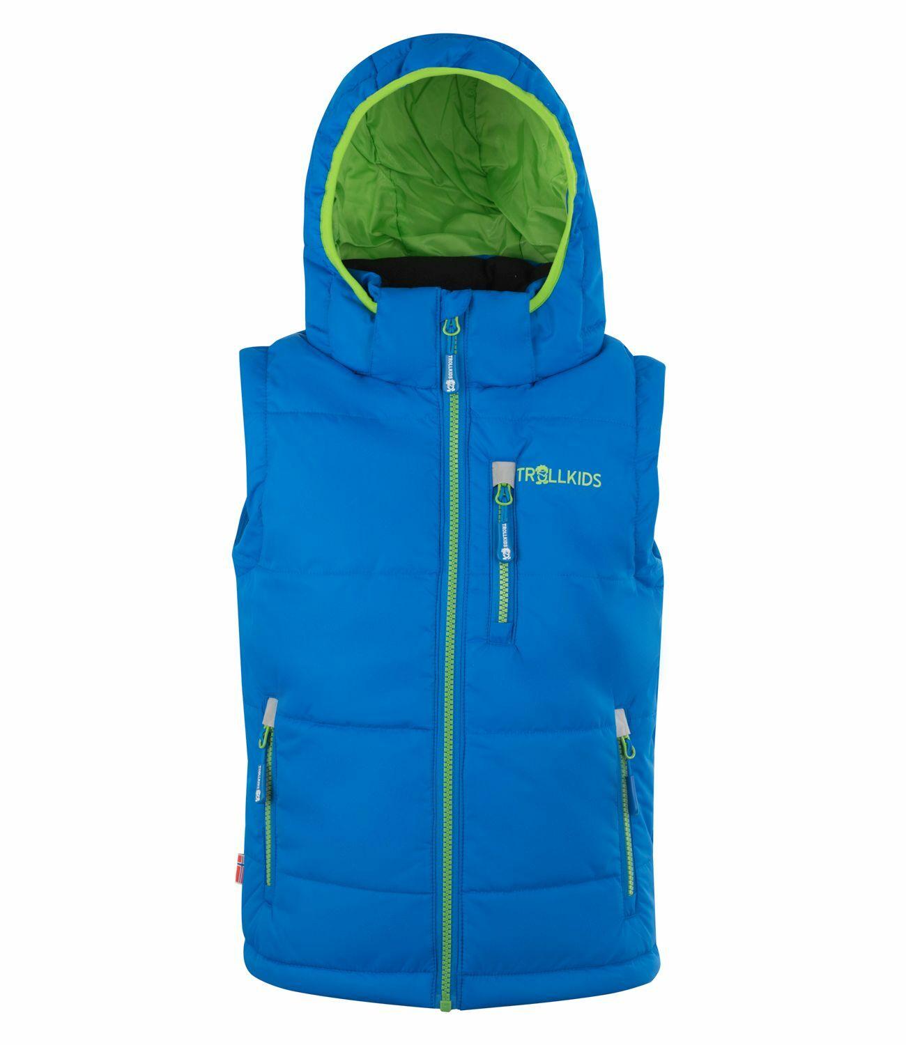 Trollkids Narvik Outdoorweste Kinder - Mittelblau / Hellgr&uuml;n
