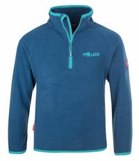 Trollkids Nordland Fleecejacke Kinder - Mitternachtsblau / Minze dunkel