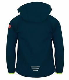 Rückansicht von Trollkids Rondane Softshelljacke Kinder Marineblau / Limette