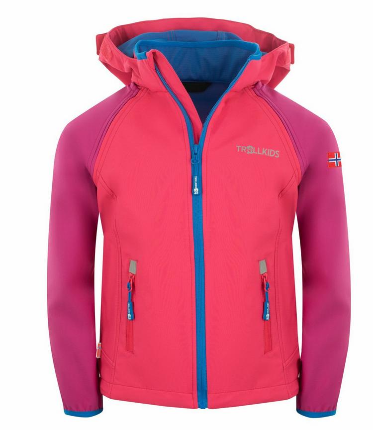 Trollkids Trollkids Rondane Softshelljacke Kinder - Dunkelrosa / Hellrosa / Blau - 0 | SportScheck