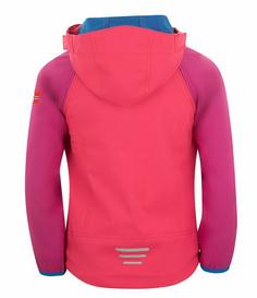 Rückansicht von Trollkids Rondane Softshelljacke Kinder Dunkelrosa / Hellrosa / Blau