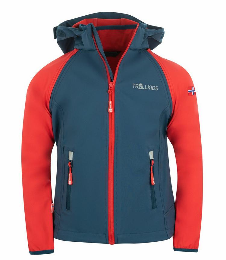 Trollkids Trollkids Rondane Softshelljacke Kinder - Hellrot / Blau - 0 | SportScheck