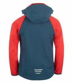 Rückansicht von Trollkids Rondane Softshelljacke Kinder Hellrot / Blau
