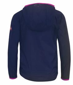 Rückansicht von Trollkids Fjell Funktionsjacke Marineblau / Magenta