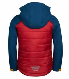 Rückansicht von Trollkids Lysefjord Softshelljacke Kinder Mystikblau/Rot