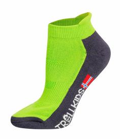Trollkids Hiking Low Cut Wandersocken Kinder Hellgrün/Limette