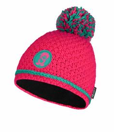 Trollkids Hemsedal Bommelmütze Kinder Pink/Pfauengrün