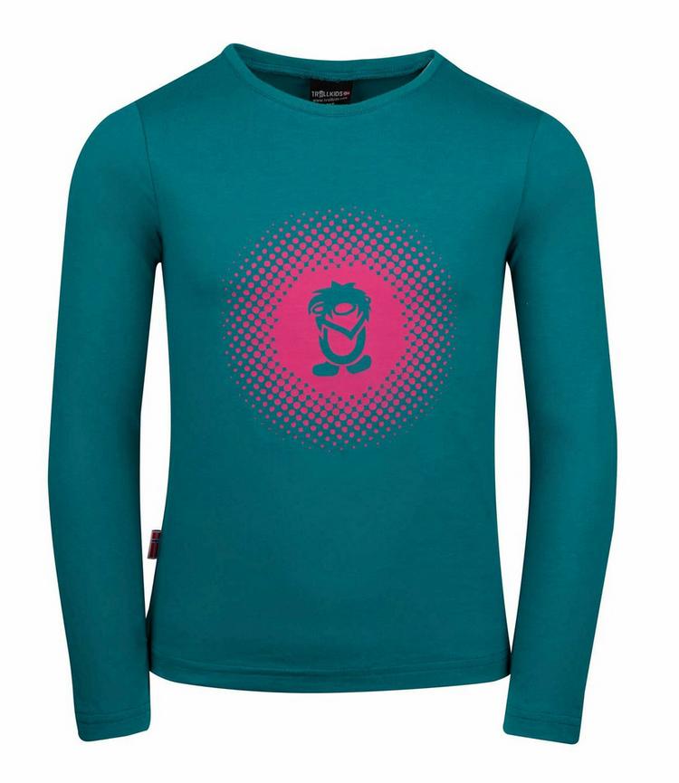 Trollkids Trollkids Pointillism Longshirt M&auml;dchen - Smaragdgr&uuml;n/Rubinrot - 0 | SportScheck