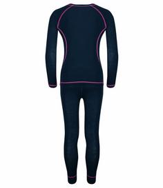 Rückansicht von Trollkids Merino Merino Wäscheset Kinder Marineblau / Magenta