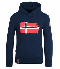 Trollkids Trondheim Hoodie Kinder Marineblau / Orange