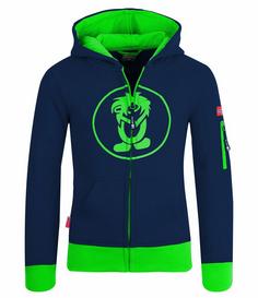 Trollkids Sortland Hoodie Kinder Marineblau / Grün