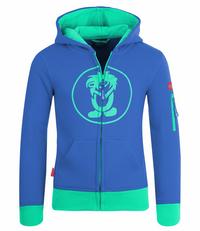 Trollkids Sortland Hoodie Kinder - Mitternachtsblau / Minze dunkel