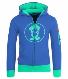 Trollkids Sortland Hoodie Kinder Mitternachtsblau / Minze dunkel