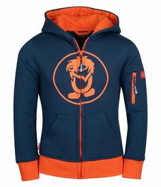 Trollkids Sortland Hoodie Kinder Mystik Blau / Orange