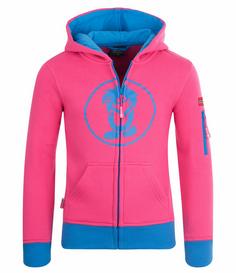 Trollkids Sortland Hoodie Kinder Himbeere/Blau