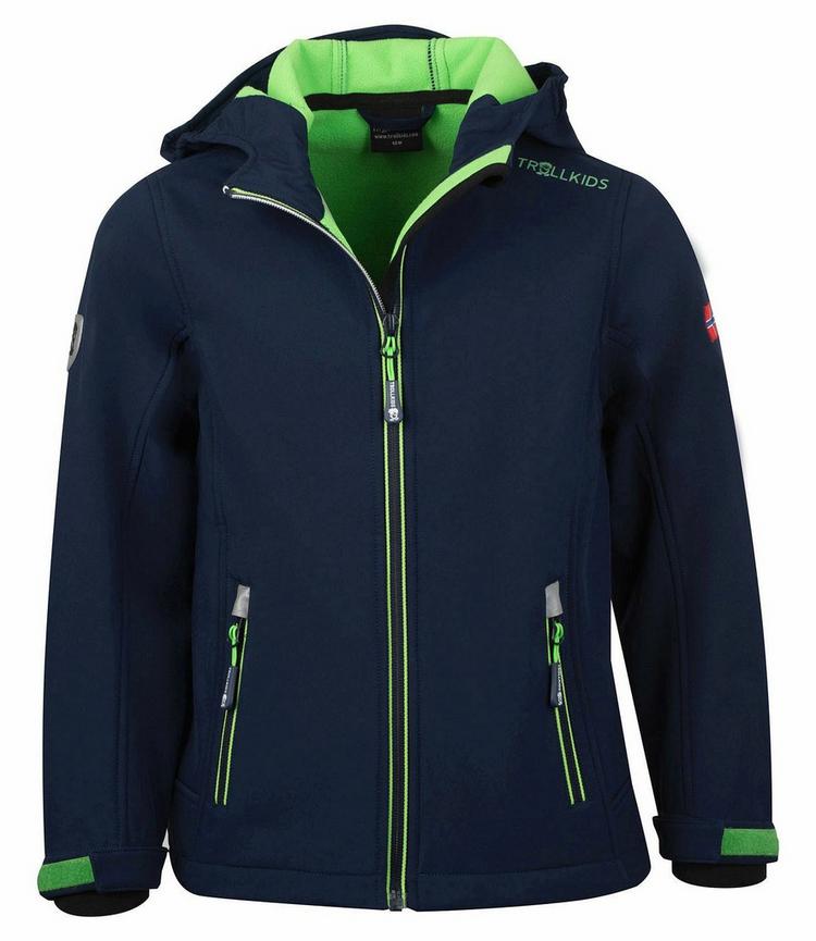Trollkids Trollkids Trollfjord Softshelljacke Kinder - navy-light green - 0 | SportScheck