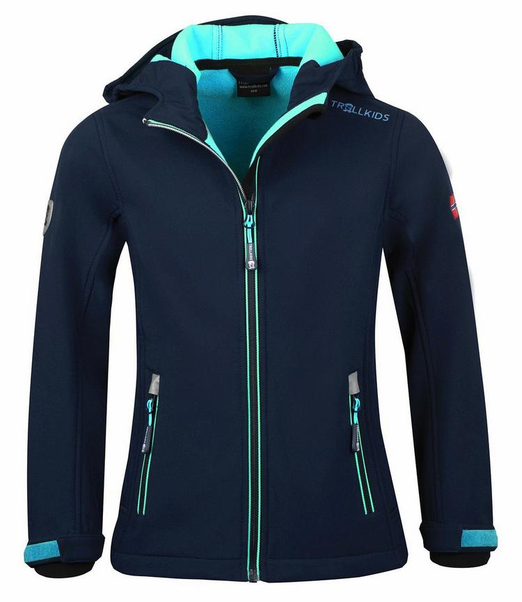 Trollkids Trollkids Trollfjord Softshelljacke M&auml;dchen - Marineblau / Mint - 0 | SportScheck