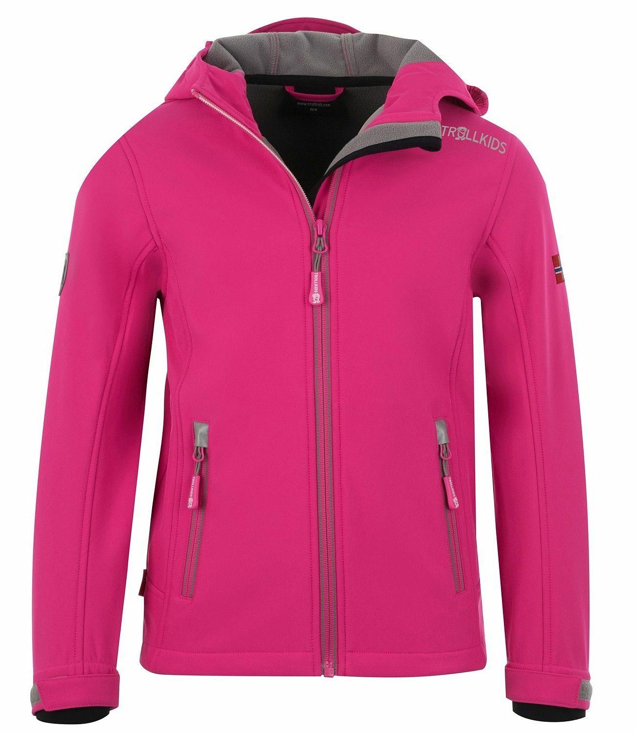 Trollkids Trollfjord Softshelljacke M&auml;dchen - Magenta / Grau