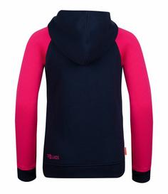 Rückansicht von Trollkids Stavanger Hoodie Kinder Marineblau/Pink