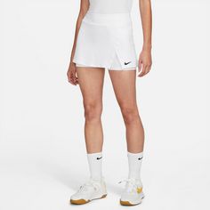 Rückansicht von Nike Court Victory Tennisrock Damen white-black
