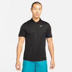 Rückansicht von Nike Court DF Tennis Polo Herren black-white