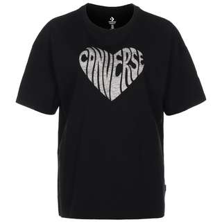 CONVERSE Converse Heart Reverse Print T-Shirt Damen schwarz
