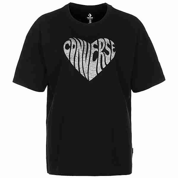 CONVERSE Converse Heart Reverse Print T-Shirt Damen schwarz